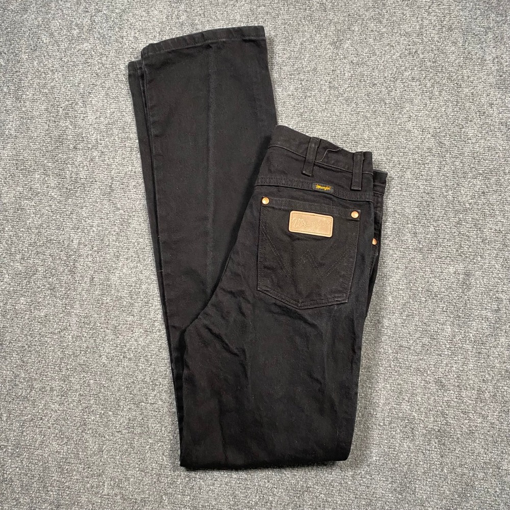 Wrangler 936 Mens Black Jeans 30x34 (Fits 28x33) Classic Straight Leg Denim